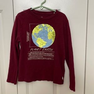 2 for $10 Boys GAP Earth Long Sleeve Shirt